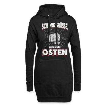 Starke Grüße aus dem Osten – Ostdeutsch und Stolz - Hoodie-Kleid - Schwarz - Vorne