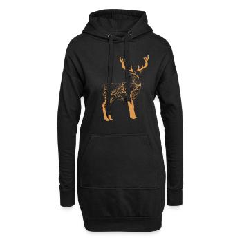 Hirsch - Hoodie-Kleid - Schwarz - Vorne
