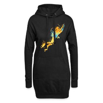 Taucher Dive Splash - Hoodie-Kleid - Schwarz - Vorne