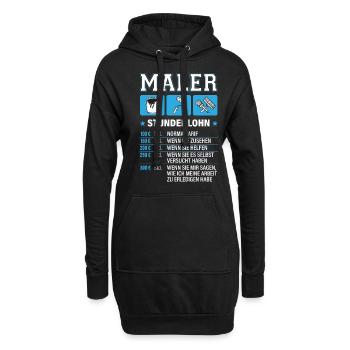 Maler Stundenlohn Lackierer Handwerker Meister Fun - Hoodie-Kleid - Schwarz - Vorne