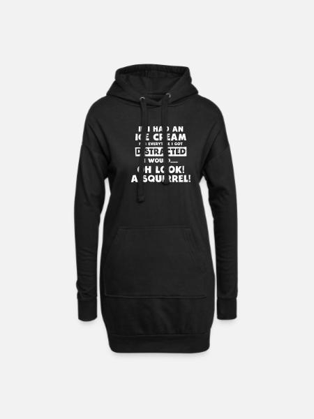 ADHD Ice Cream Gift - Hoodie Dress - black