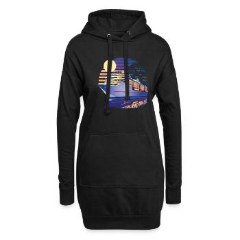 Kreuzfahrtschiff Retro Vintage Sunset Cruising Cruise - Hoodie-Kleid - Schwarz - Vorne