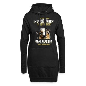 Australian Shepherd - Aussie Hund - Hoodie-Kleid - Schwarz - Vorne
