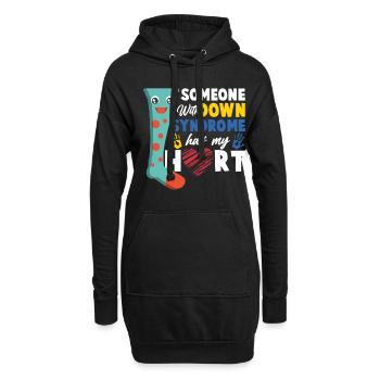 Down Syndrom Socke Herz Liebe Geschenk - Hoodie-Kleid - Schwarz - Vorne