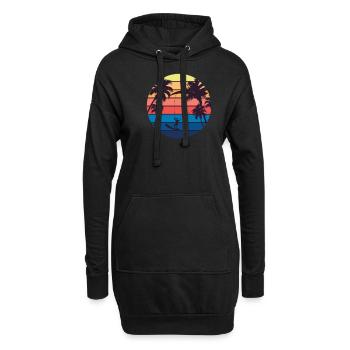 kite surf - Sweat-shirt à capuche long Femme - noir - Devant