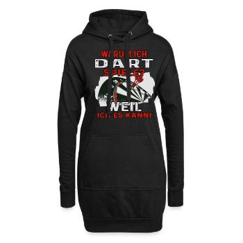 Dart Darts Darten lustiges Dartspieler Geschenk - Hoodie-Kleid - Schwarz - Vorne