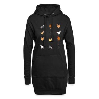 Poulets Poulet de la ferme des amateurs de poulets - Sweat-shirt à capuche long Femme - noir - Devant