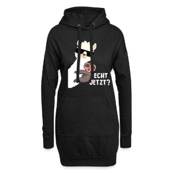 Alpaka Echt Jetzt Motiv - Alpaka Lama Farmer - Hoodie-Kleid - Schwarz - Vorne