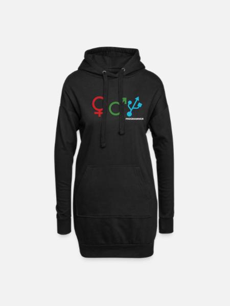 Programmieren von Entschlüsselungscodes Computertechniker - Hoodie-Kleid - Schwarz