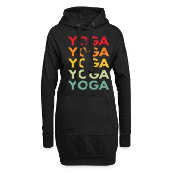 Retro Yoga Vintage Geschenk für Yogis - Hoodie-Kleid - Schwarz - Vorne
