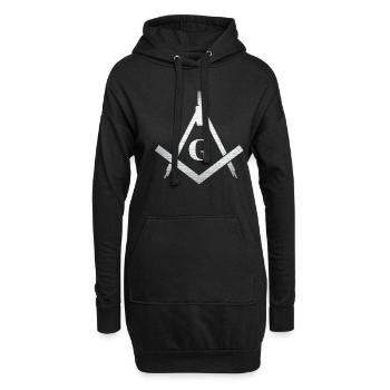 Cadeau de pyramide de conspiration maçonnique de symbole Illuminati - Sweat-shirt à capuche long Femme - noir - Devant