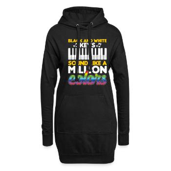 Schwarz-Weiß-Tasten Milion Colors Piano Pianist - Hoodie-Kleid - Schwarz - Vorne