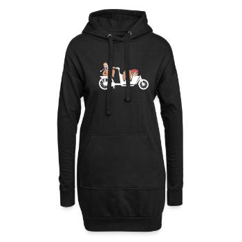 Vélo cargo Sloth Dutch Bike Vélo cargo - Sweat-shirt à capuche long Femme - noir - Devant