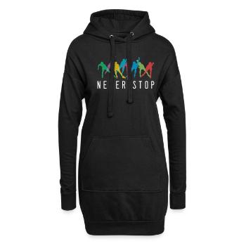 Ne jamais arrêter rollerblading roller en ligne - Sweat-shirt à capuche long Femme - noir - Devant