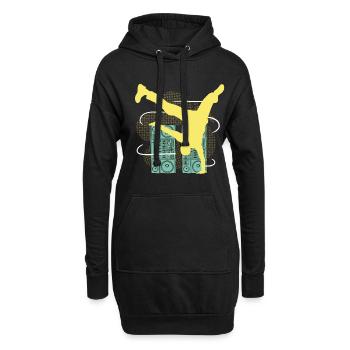 Hip hop breakdancer - Sweat-shirt à capuche long Femme - noir - Devant