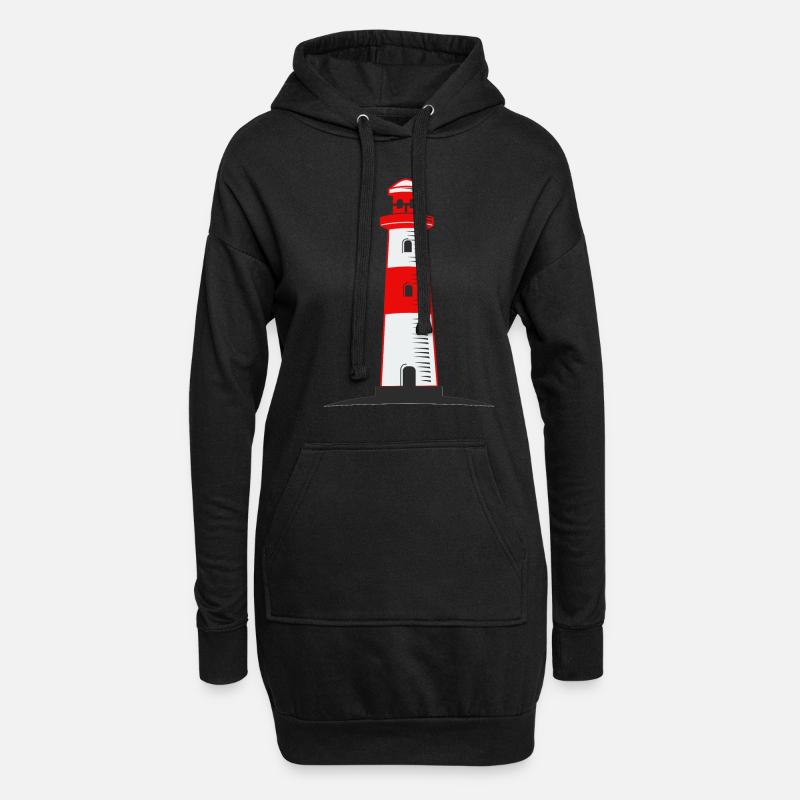 Leuchtturm - Hoodie-Kleid - Schwarz