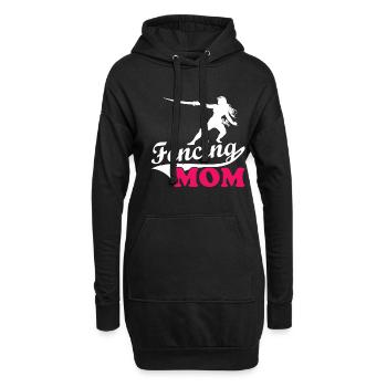 Fechten Mutter Kampfsport Schwertkampf - Hoodie-Kleid - Schwarz - Vorne