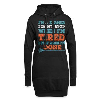 Profession d'agriculteur et d'agriculture - Sweat-shirt à capuche long Femme - noir - Devant