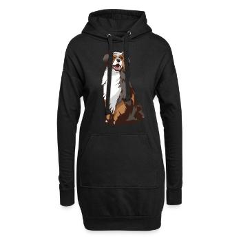 Australian Shepherd Aussie - Sweat-shirt à capuche long Femme - noir - Devant