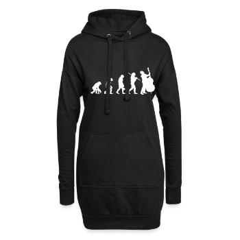 Kontrabass Streichinstrument Orchester Konzert - Hoodie-Kleid - Schwarz - Vorne