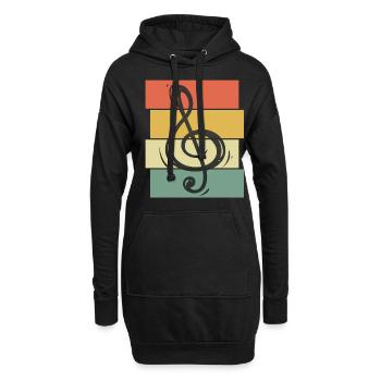 Instrument de concert note de musique orchestre symphonique - Sweat-shirt à capuche long Femme - noir - Devant