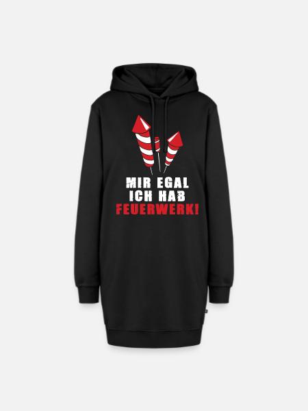 Pyro hat Silvester Feuerwerk Pyrotechnik Silvester - Hoodie-Kleid - Schwarz