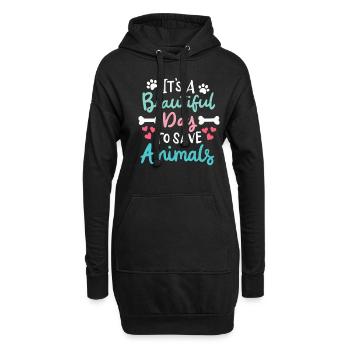 It’s A Beautiful Day To Save Animals Bien-être animal - Sweat-shirt à capuche long Femme - noir - Devant