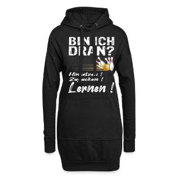 Kegeln Kegler Bowling Bowlingbahn Geschenk - Hoodie-Kleid - Schwarz - Vorne