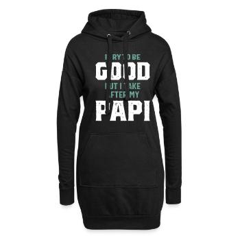 Aber ich nehme nach meinem Papi | Vater - Hoodie-Kleid - Schwarz - Vorne