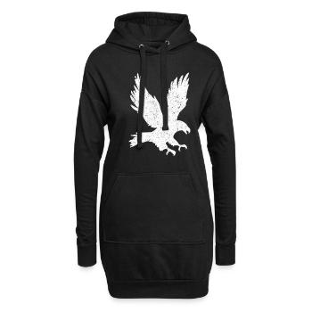 Adler Vogel Habicht Greifvögel Raubtier - Hoodie-Kleid - Schwarz - Vorne