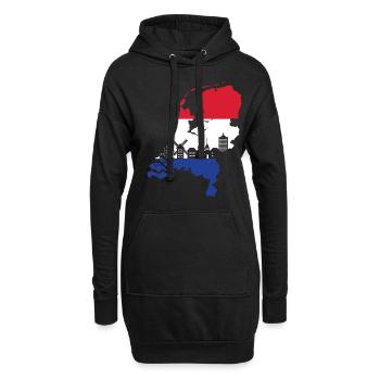 Drapeau Hollande - Sweat-shirt à capuche long Femme - noir - Devant