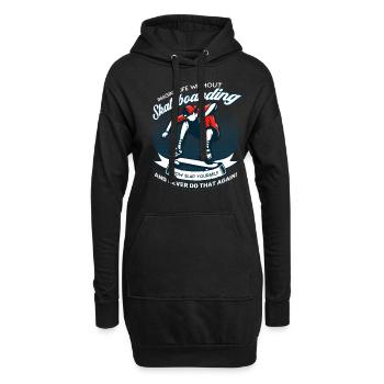 Skateboarder Skaten Skateboard - Sweat-shirt à capuche long Femme - noir - Devant