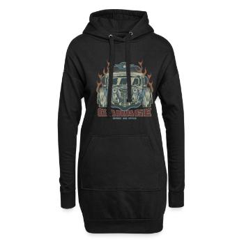 Hotrod Garage Cars Vintage Retro American Hot Rod - Sweat-shirt à capuche long Femme - noir - Devant
