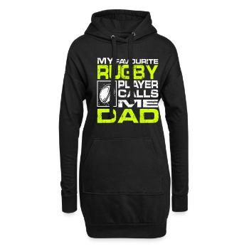 Rugby Papa - Sweat-shirt à capuche long Femme - noir - Devant