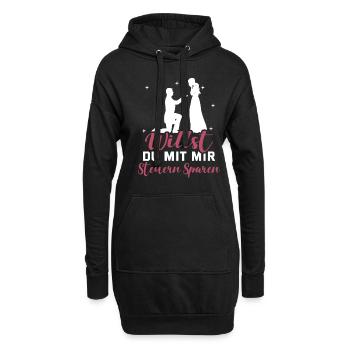 Heiratsantrag Willst Du Mit Mir Steuern Sparen Hei - Hoodie-Kleid - Schwarz - Vorne