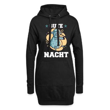 Gute Nacht Schaf - für Schlafsocken als Pyjama - Hoodie-Kleid - Schwarz - Vorne