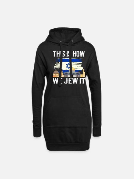 Israel - Hoodie-Kleid - Schwarz