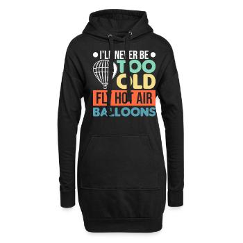 Ballon Ballonfahrer Heißluftballon - Hoodie-Kleid - Schwarz - Vorne