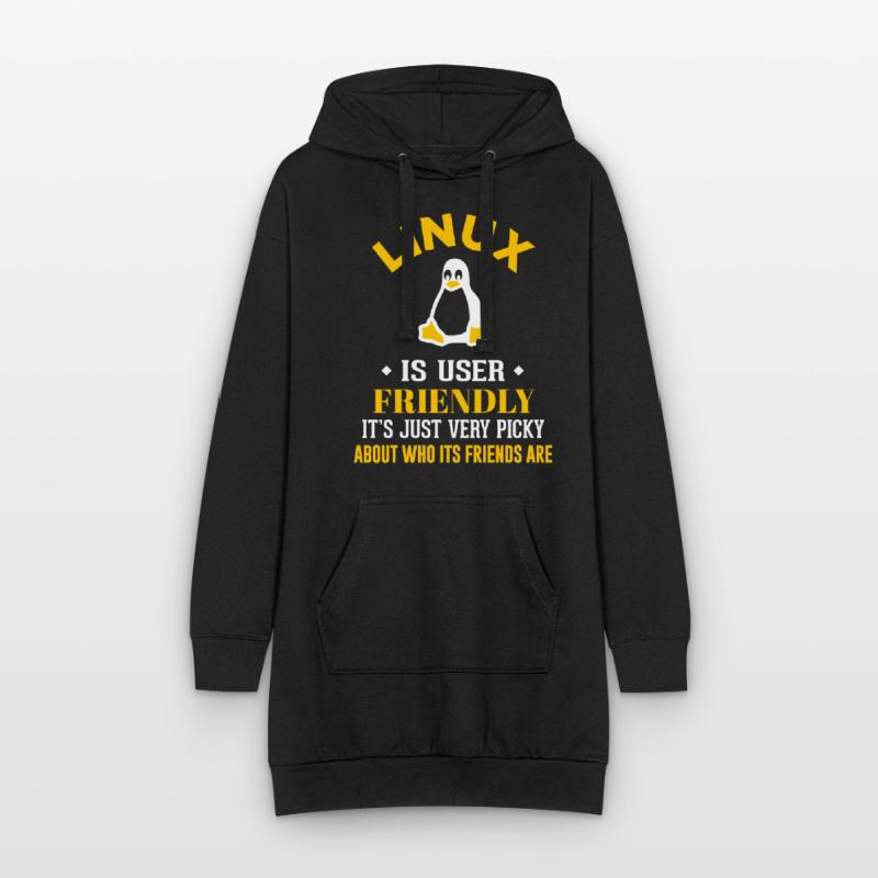 Linux Geek Coding Programmierer Nerd Hoodie-Kleid