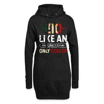 Zio Wie Ein Onkel Nur Cooler - Hoodie-Kleid - Schwarz - Vorne