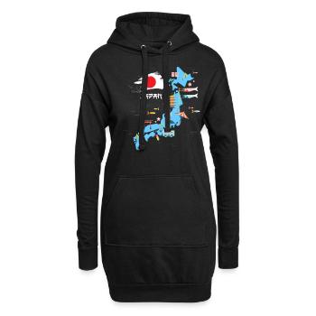 Japan - Hoodie-Kleid - Schwarz - Vorne