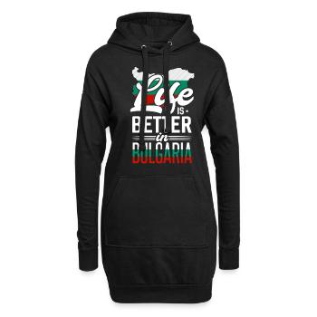 Bulgarien - Hoodie-Kleid - Schwarz - Vorne