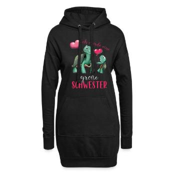 Ich Werde Eine Große Schwester - Hoodie-Kleid - Schwarz - Vorne