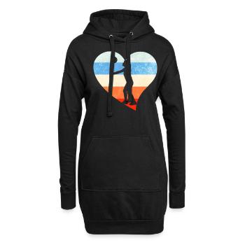 Volley joueur filles - Sweat-shirt à capuche long Femme - noir - Devant