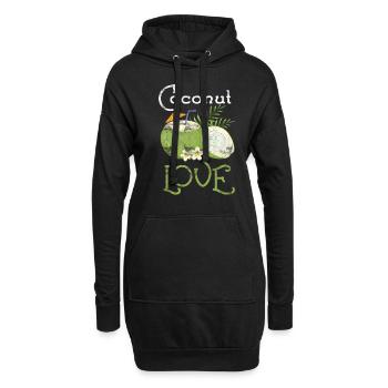 Noix de coco fruit vacances dans les Caraïbes - Sweat-shirt à capuche long Femme - noir - Devant
