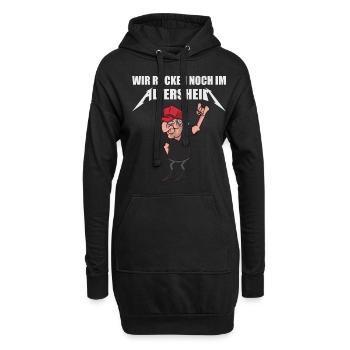 Wir Rocken Noch Im Altersheim Altrocker - Hoodie-Kleid - Schwarz - Vorne