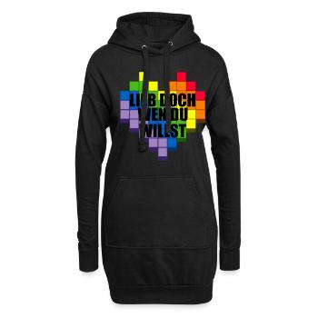 Lieb Doch Wen Du Willst - Pride Flag LGBTQ - Hoodie-Kleid - Schwarz - Vorne