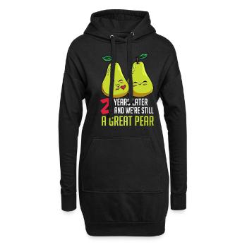 Niedliches Great Pear Design Für 2. Hochzeitstag - Hoodie-Kleid - Schwarz - Vorne