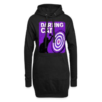 Dartspieler Chat - Sweat-shirt à capuche long Femme - noir - Devant
