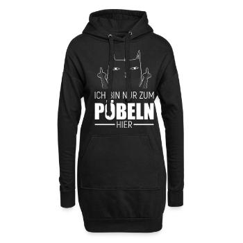 Je suis juste ici pour me moquer - Sweat-shirt à capuche long Femme - noir - Devant